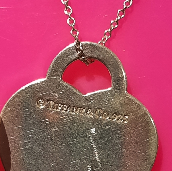 Authentic Tiffany & Co. Silver I Love You Pendant Necklace Chain Blue Packaging - Picture 3 of 8